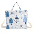 thumbnail image 1 of FORMRS Womens Corduroy Tote Bag Crossbody Shoulder Handbag with Pocket, Simple Cartoon Snowmen, 1 of 7