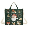 thumbnail image 1 of FORMRS Womens Corduroy Tote Bag Crossbody Shoulder Handbag with Pocket, Whimsical Christmas, 1 of 7