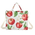thumbnail image 1 of FORMRS Womens Corduroy Tote Bag Crossbody Shoulder Handbag with Pocket, White Apple Pattern, 1 of 7