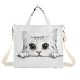 thumbnail image 1 of FORMRS Womens Corduroy Tote Bag Crossbody Shoulder Handbag with Pocket, White Cat, 1 of 7