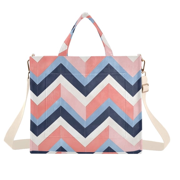 FORMRS Womens Corduroy Tote Bag Crossbody Shoulder Handbag with Pocket, White Geometric