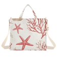 thumbnail image 1 of FORMRS Womens Corduroy Tote Bag Crossbody Shoulder Handbag with Pocket, White Starfish, 1 of 7