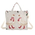 thumbnail image 1 of FORMRS Womens Corduroy Tote Bag Crossbody Shoulder Handbag with Pocket, Winter Geese, 1 of 7