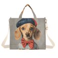 thumbnail image 1 of FORMRS Womens Corduroy Tote Bag Crossbody Shoulder Handbag with Pocket, Yellow Dog Artist, 1 of 7