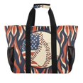 thumbnail image 1 of FORMRS Tote Bag for Women Large Capacity Canvas Travel Foldable Carry On Shopping Handbag, Baseball Pattern, 1 of 8