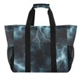 thumbnail image 1 of FORMRS Tote Bag for Women Large Capacity Canvas Travel Foldable Carry On Shopping Handbag, Lightning Pattern, 1 of 8