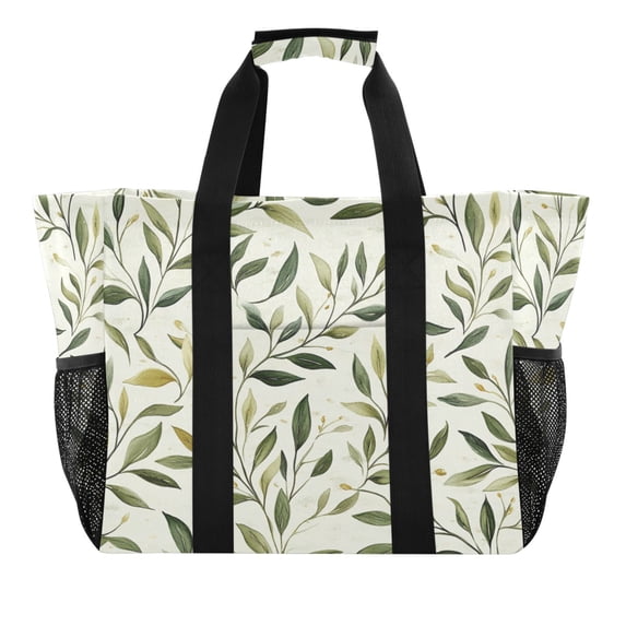 FORMRS Tote Bag for Women Large Capacity Canvas Travel Foldable Carry On Shopping Handbag, Lush Greenery