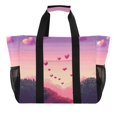 thumbnail image 1 of FORMRS Tote Bag for Women Large Capacity Canvas Travel Foldable Carry On Shopping Handbag, Pixel Floating Hearts, 1 of 8