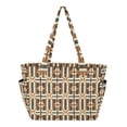 thumbnail image 1 of FORMRS Tote Bag for Women Quilted Large Capacity Travel Work Carry On Shoulder Handbag, Beige Geometric, 1 of 7
