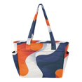 thumbnail image 1 of FORMRS Tote Bag for Women Quilted Large Capacity Travel Work Carry On Shoulder Handbag, Blue Abstract Wavy, 1 of 7