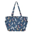 thumbnail image 1 of FORMRS Tote Bag for Women Quilted Large Capacity Travel Work Carry On Shoulder Handbag, Blue Cartoon Birds Pattern, 1 of 7