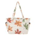 thumbnail image 1 of FORMRS Tote Bag for Women Quilted Large Capacity Travel Work Carry On Shoulder Handbag, Brown Autumn Leaves, 1 of 7