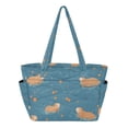 thumbnail image 1 of FORMRS Tote Bag for Women Quilted Large Capacity Travel Work Carry On Shoulder Handbag, Capybaras Swimming, 1 of 7