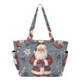 thumbnail image 1 of FORMRS Tote Bag for Women Quilted Large Capacity Travel Work Carry On Shoulder Handbag, Christmas Santa, 1 of 7