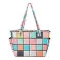 thumbnail image 1 of FORMRS Tote Bag for Women Quilted Large Capacity Travel Work Carry On Shoulder Handbag, Colorful Checkered Pattern, 1 of 7
