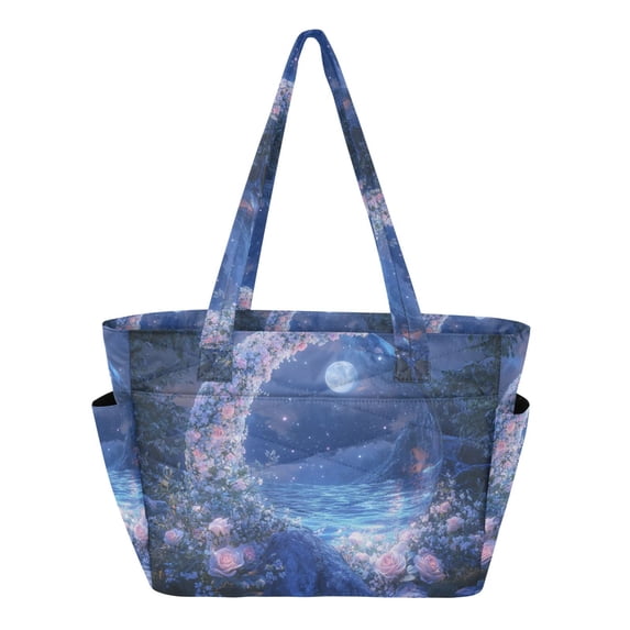 FORMRS Tote Bag for Women Quilted Large Capacity Travel Work Carry On Shoulder Handbag, Crystal Ball