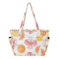 thumbnail image 1 of FORMRS Tote Bag for Women Quilted Large Capacity Travel Work Carry On Shoulder Handbag, Floral Orange, 1 of 7