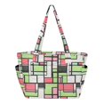 thumbnail image 1 of FORMRS Tote Bag for Women Quilted Large Capacity Travel Work Carry On Shoulder Handbag, Green Abstract Geometric, 1 of 7
