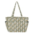 thumbnail image 1 of FORMRS Tote Bag for Women Quilted Large Capacity Travel Work Carry On Shoulder Handbag, Olive Green Flowers, 1 of 7