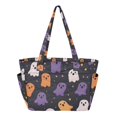 thumbnail image 1 of FORMRS Tote Bag for Women Quilted Large Capacity Travel Work Carry On Shoulder Handbag, Orange Halloween Ghosts, 1 of 7