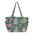 thumbnail image 1 of FORMRS Tote Bag for Women Quilted Large Capacity Travel Work Carry On Shoulder Handbag, Red Christmas Gingerbread, 1 of 7