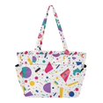 thumbnail image 1 of FORMRS Tote Bag for Women Quilted Large Capacity Travel Work Carry On Shoulder Handbag, Retro Round, 1 of 7