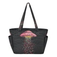thumbnail image 1 of FORMRS Tote Bag for Women Quilted Large Capacity Travel Work Carry On Shoulder Handbag, UFO with Hearts Pattern, 1 of 7