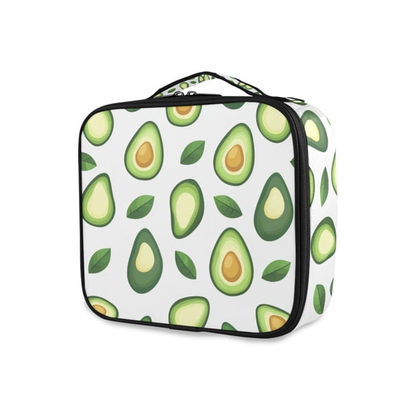 FORMRS Travel Makeup Bag Large Capacity Train Case Cosmetic Organizer with Adjustable Dividers, Avocado