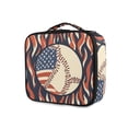 thumbnail image 1 of FORMRS Travel Makeup Bag Large Capacity Train Case Cosmetic Organizer with Adjustable Dividers, Baseball Pattern, 1 of 8