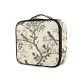 thumbnail image 1 of FORMRS Travel Makeup Bag Large Capacity Train Case Cosmetic Organizer with Adjustable Dividers, Beige Birds, 1 of 8