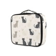 thumbnail image 1 of FORMRS Travel Makeup Bag Large Capacity Train Case Cosmetic Organizer with Adjustable Dividers, Black Cute Cats, 1 of 8
