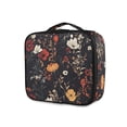 thumbnail image 1 of FORMRS Travel Makeup Bag Large Capacity Train Case Cosmetic Organizer with Adjustable Dividers, Black Floral Pattern, 1 of 8