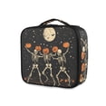 thumbnail image 1 of FORMRS Travel Makeup Bag Large Capacity Train Case Cosmetic Organizer with Adjustable Dividers, Black Halloween Dancing Skeleton, 1 of 8