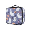 thumbnail image 1 of FORMRS Travel Makeup Bag Large Capacity Train Case Cosmetic Organizer with Adjustable Dividers, Blue Cute Halloween, 1 of 8