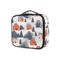 thumbnail image 1 of FORMRS Travel Makeup Bag Large Capacity Train Case Cosmetic Organizer with Adjustable Dividers, Blue Snow Houses, 1 of 8