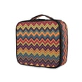 thumbnail image 1 of FORMRS Travel Makeup Bag Large Capacity Train Case Cosmetic Organizer with Adjustable Dividers, Brown Geometric, 1 of 8