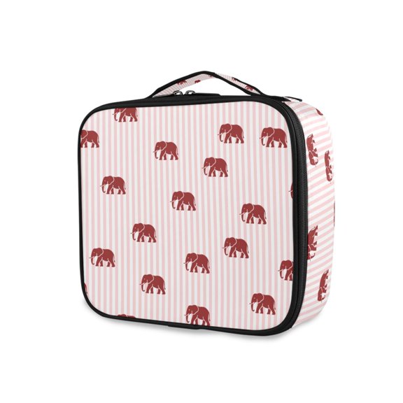 FORMRS Travel Makeup Bag Large Capacity Train Case Cosmetic Organizer with Adjustable Dividers, Cartoon Elephant Pattern