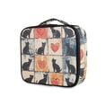 thumbnail image 1 of FORMRS Travel Makeup Bag Large Capacity Train Case Cosmetic Organizer with Adjustable Dividers, Cats and Hearts, 1 of 8