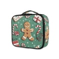 thumbnail image 1 of FORMRS Travel Makeup Bag Large Capacity Train Case Cosmetic Organizer with Adjustable Dividers, Christmas Gingerbread, 1 of 8