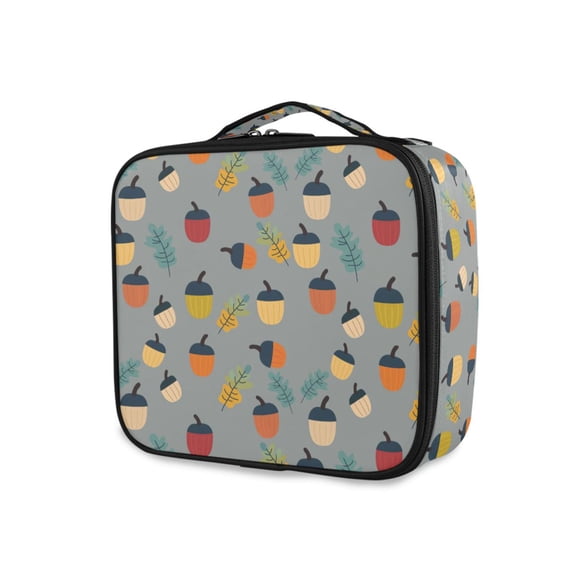 FORMRS Travel Makeup Bag Large Capacity Train Case Cosmetic Organizer with Adjustable Dividers, Cute Acorns Pattern