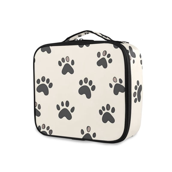 FORMRS Travel Makeup Bag Large Capacity Train Case Cosmetic Organizer with Adjustable Dividers, Cute Cat Paw