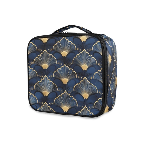 FORMRS Travel Makeup Bag Large Capacity Train Case Cosmetic Organizer with Adjustable Dividers, Elegance Art Pattern