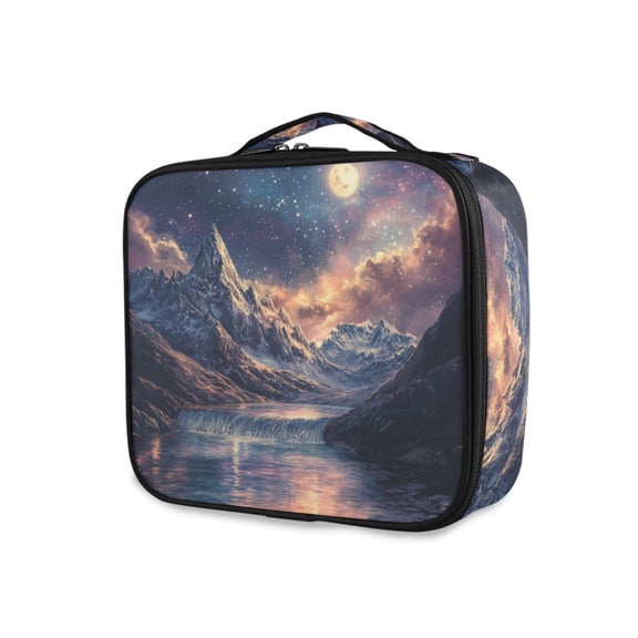 FORMRS Travel Makeup Bag Large Capacity Train Case Cosmetic Organizer with Adjustable Dividers, Ethereal Mountain