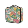 thumbnail image 1 of FORMRS Travel Makeup Bag Large Capacity Train Case Cosmetic Organizer with Adjustable Dividers, Floral Pattern, 1 of 8