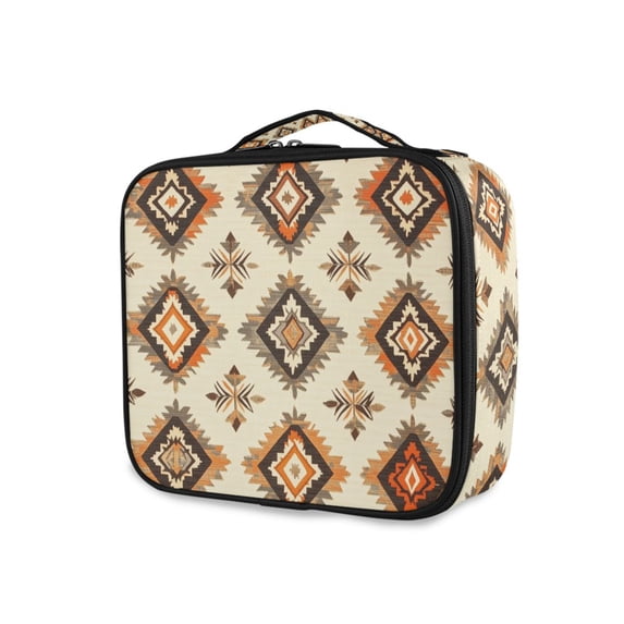 FORMRS Travel Makeup Bag Large Capacity Train Case Cosmetic Organizer with Adjustable Dividers, Geometric Designs