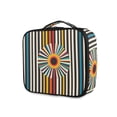 thumbnail image 1 of FORMRS Travel Makeup Bag Large Capacity Train Case Cosmetic Organizer with Adjustable Dividers, Geometric Stripes, 1 of 8