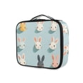 thumbnail image 1 of FORMRS Travel Makeup Bag Large Capacity Train Case Cosmetic Organizer with Adjustable Dividers, Green Cute Rabbits, 1 of 8