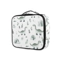thumbnail image 1 of FORMRS Travel Makeup Bag Large Capacity Train Case Cosmetic Organizer with Adjustable Dividers, Green Dinosaur Pattern, 1 of 8