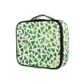thumbnail image 1 of FORMRS Travel Makeup Bag Large Capacity Train Case Cosmetic Organizer with Adjustable Dividers, Green Dot Triangles Pattern, 1 of 8