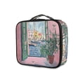 thumbnail image 1 of FORMRS Travel Makeup Bag Large Capacity Train Case Cosmetic Organizer with Adjustable Dividers, Green Window Sea, 1 of 8